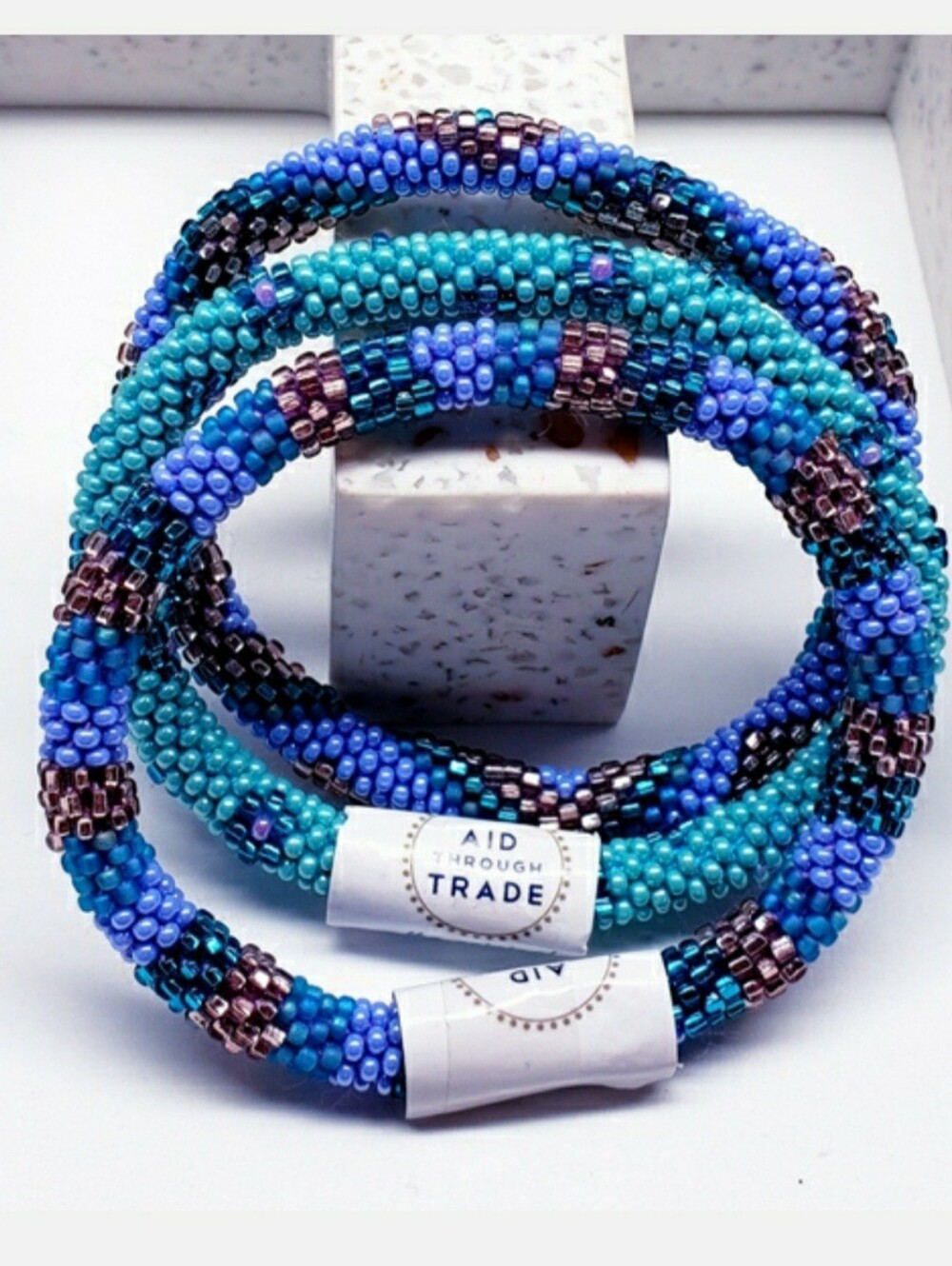 MALDIVES -Original Roll-On® Bracelets, 7" round, made in Nepal #3 (3 Pcs)